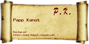 Papp Kanut névjegykártya